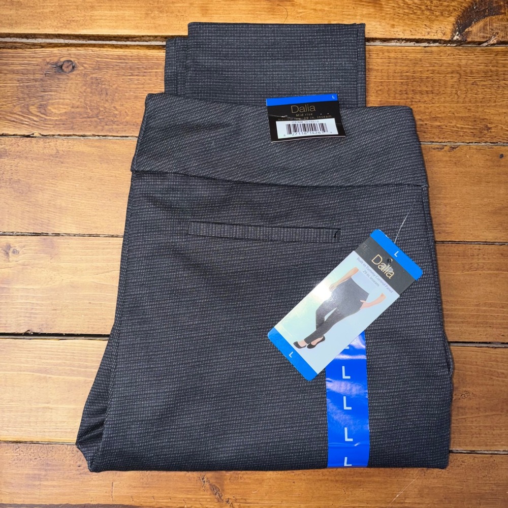 Dalia Dress Pants‎ Womens Large Gray Stretch Slim Leg Trousers NEW